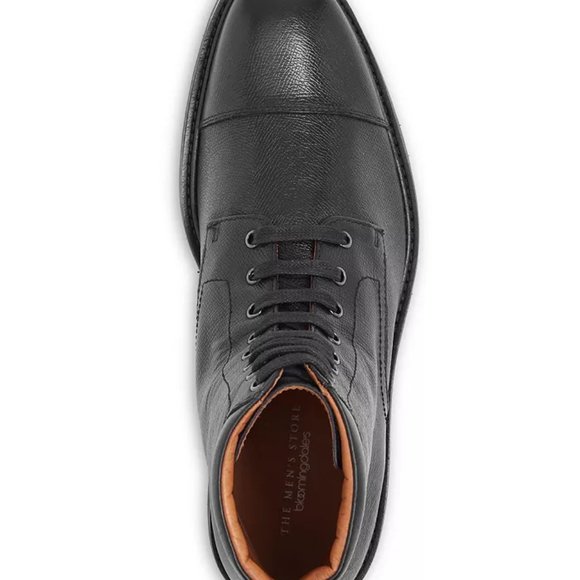 Bloomingdale's Men's Black Leather CapToe Boots - 11 -  New in Box - Picture 4 of 13